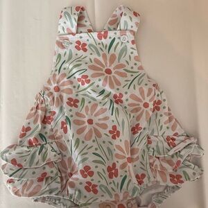 Cute Floral Baby Romper with Ruffles